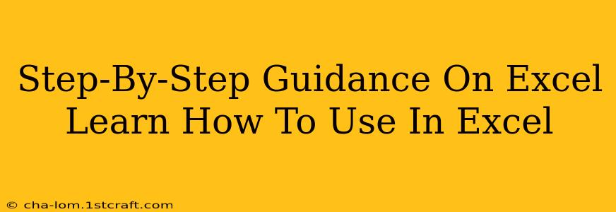 Step-By-Step Guidance On Excel Learn How To Use In Excel