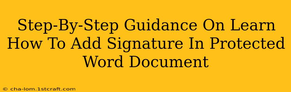 Step-By-Step Guidance On Learn How To Add Signature In Protected Word Document