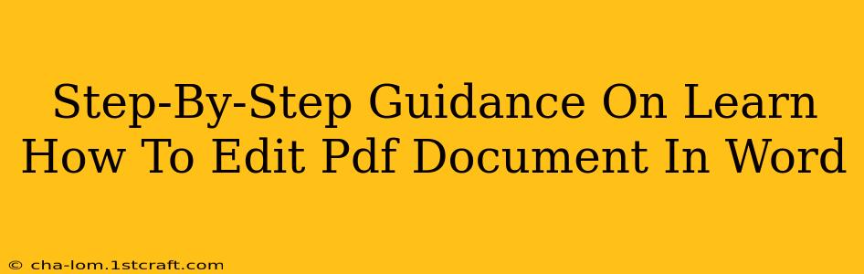 Step-By-Step Guidance On Learn How To Edit Pdf Document In Word