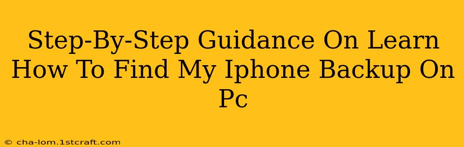 Step-By-Step Guidance On Learn How To Find My Iphone Backup On Pc