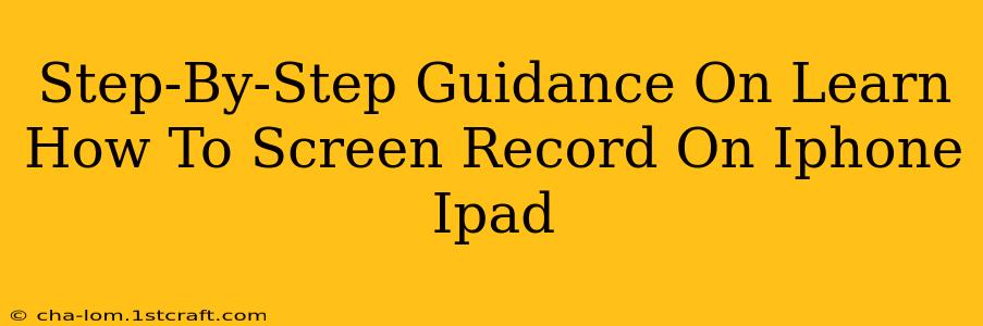 Step-By-Step Guidance On Learn How To Screen Record On Iphone Ipad