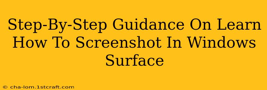 Step-By-Step Guidance On Learn How To Screenshot In Windows Surface