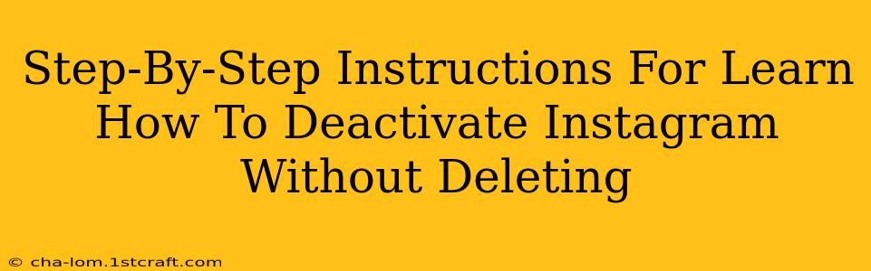 Step-By-Step Instructions For Learn How To Deactivate Instagram Without Deleting