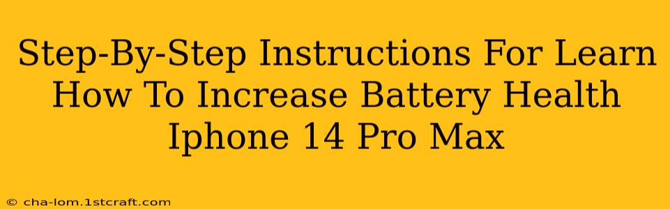 Step-By-Step Instructions For Learn How To Increase Battery Health Iphone 14 Pro Max