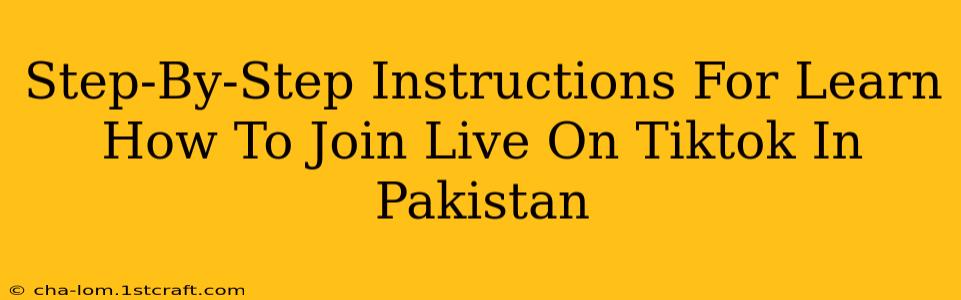 Step-By-Step Instructions For Learn How To Join Live On Tiktok In Pakistan