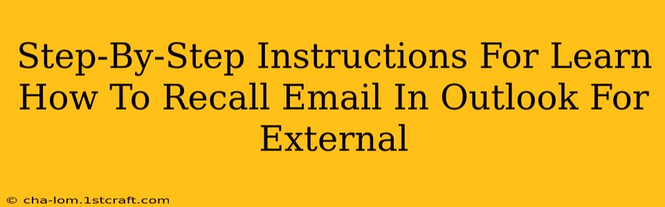 Step-By-Step Instructions For Learn How To Recall Email In Outlook For External