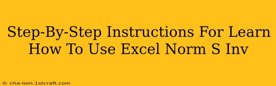 Step-By-Step Instructions For Learn How To Use Excel Norm S Inv