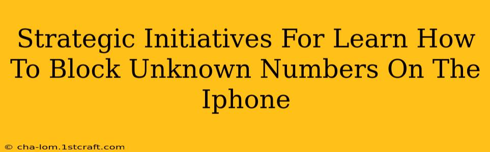 Strategic Initiatives For Learn How To Block Unknown Numbers On The Iphone