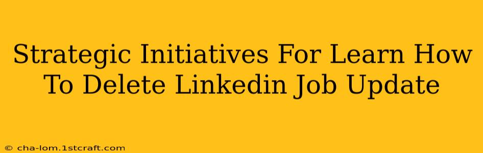 Strategic Initiatives For Learn How To Delete Linkedin Job Update