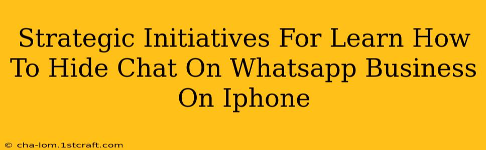 Strategic Initiatives For Learn How To Hide Chat On Whatsapp Business On Iphone