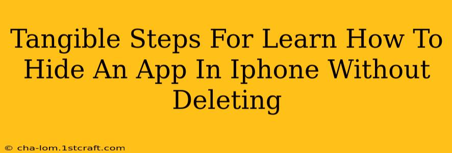 Tangible Steps For Learn How To Hide An App In Iphone Without Deleting