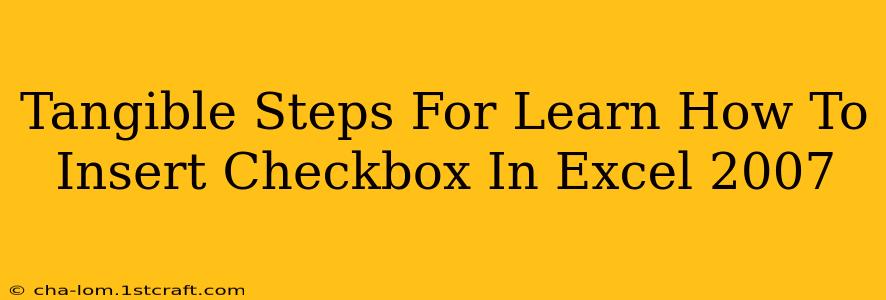 Tangible Steps For Learn How To Insert Checkbox In Excel 2007