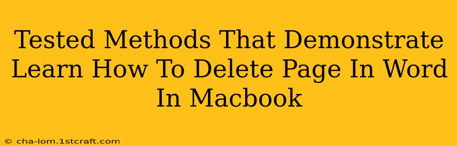 Tested Methods That Demonstrate Learn How To Delete Page In Word In Macbook