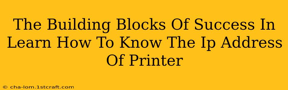 The Building Blocks Of Success In Learn How To Know The Ip Address Of Printer