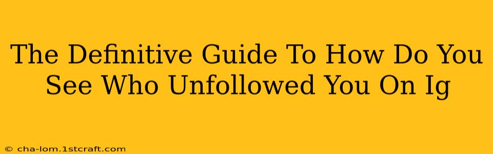 The Definitive Guide To How Do You See Who Unfollowed You On Ig