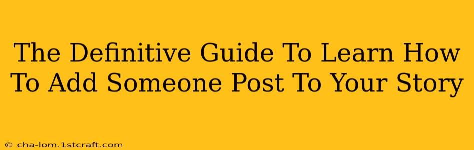 The Definitive Guide To Learn How To Add Someone Post To Your Story