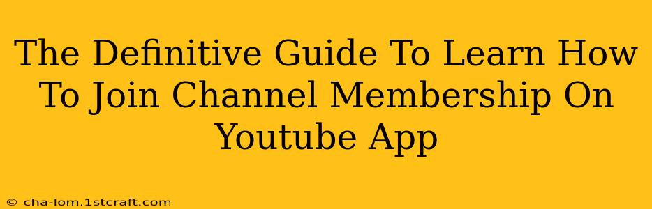 The Definitive Guide To Learn How To Join Channel Membership On Youtube App