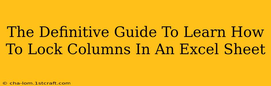 The Definitive Guide To Learn How To Lock Columns In An Excel Sheet