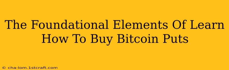 The Foundational Elements Of Learn How To Buy Bitcoin Puts