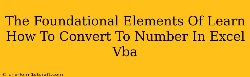 The Foundational Elements Of Learn How To Convert To Number In Excel Vba