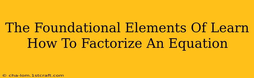 The Foundational Elements Of Learn How To Factorize An Equation