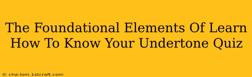 The Foundational Elements Of Learn How To Know Your Undertone Quiz