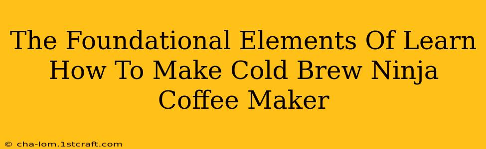 The Foundational Elements Of Learn How To Make Cold Brew Ninja Coffee Maker