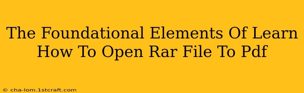 The Foundational Elements Of Learn How To Open Rar File To Pdf