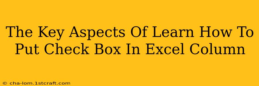 The Key Aspects Of Learn How To Put Check Box In Excel Column