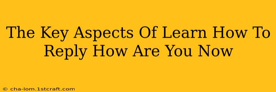 The Key Aspects Of Learn How To Reply How Are You Now