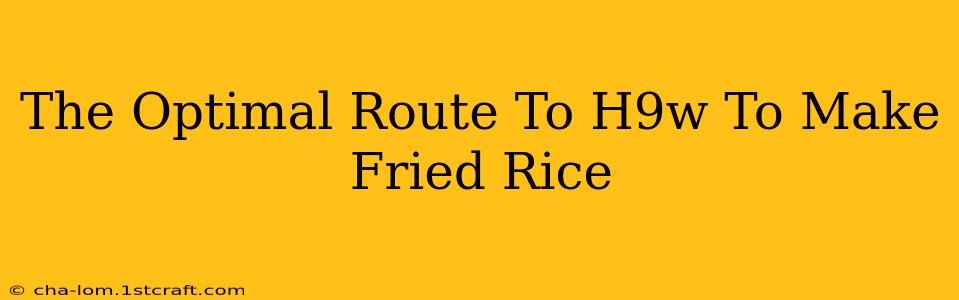 The Optimal Route To H9w To Make Fried Rice