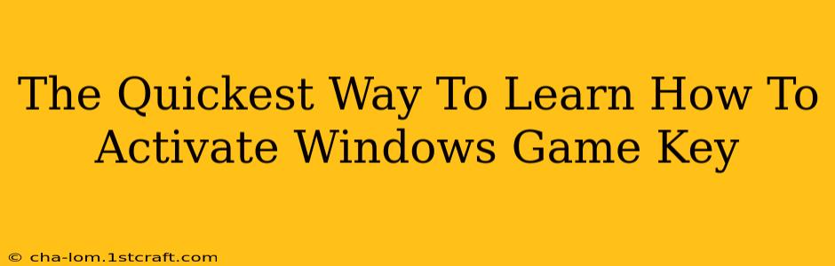 The Quickest Way To Learn How To Activate Windows Game Key