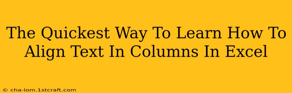 The Quickest Way To Learn How To Align Text In Columns In Excel