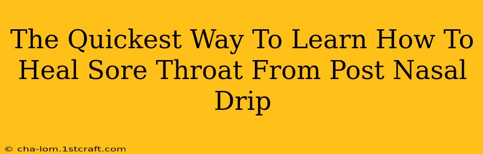 The Quickest Way To Learn How To Heal Sore Throat From Post Nasal Drip