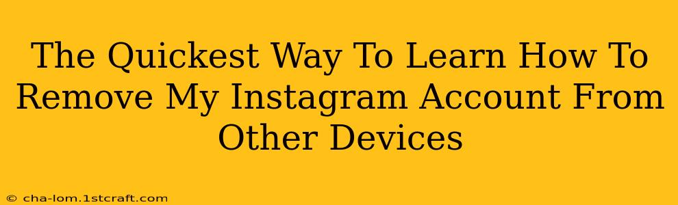 The Quickest Way To Learn How To Remove My Instagram Account From Other Devices