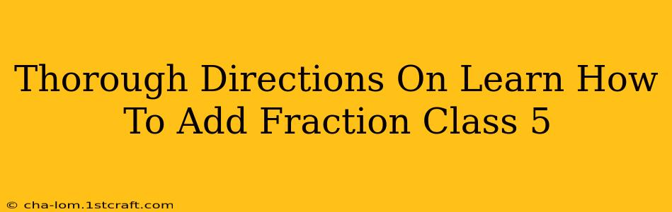 Thorough Directions On Learn How To Add Fraction Class 5