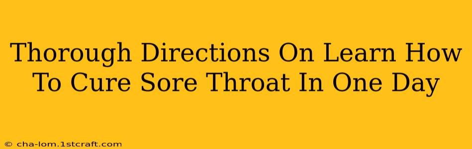 Thorough Directions On Learn How To Cure Sore Throat In One Day