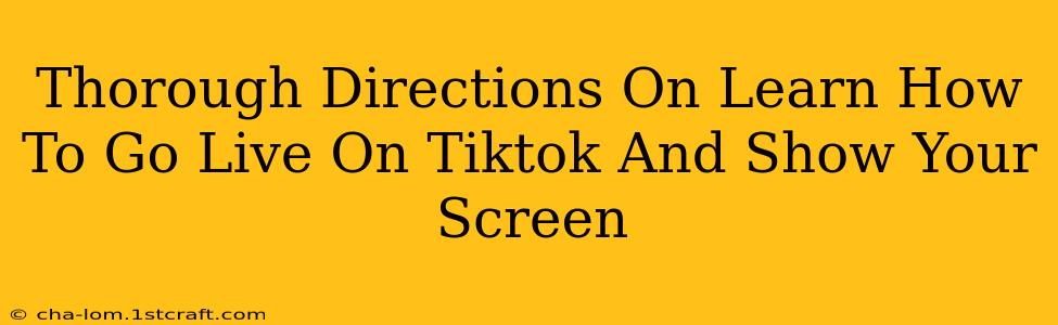 Thorough Directions On Learn How To Go Live On Tiktok And Show Your Screen