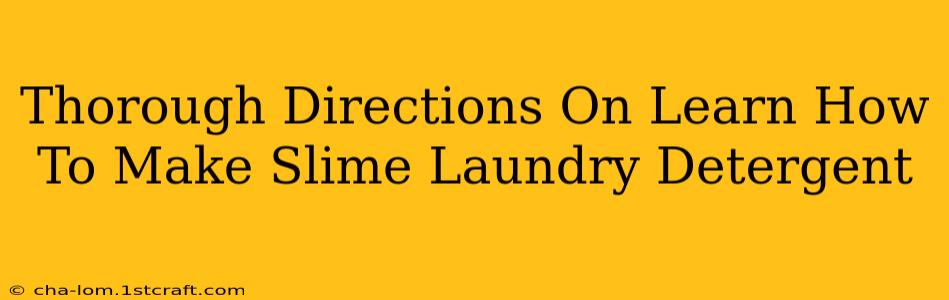 Thorough Directions On Learn How To Make Slime Laundry Detergent