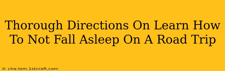 Thorough Directions On Learn How To Not Fall Asleep On A Road Trip