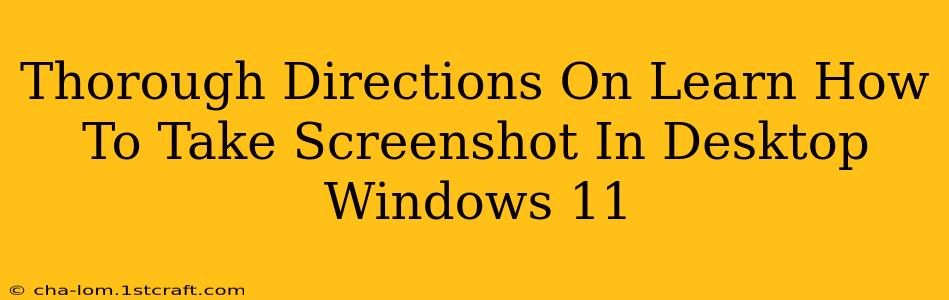 Thorough Directions On Learn How To Take Screenshot In Desktop Windows 11