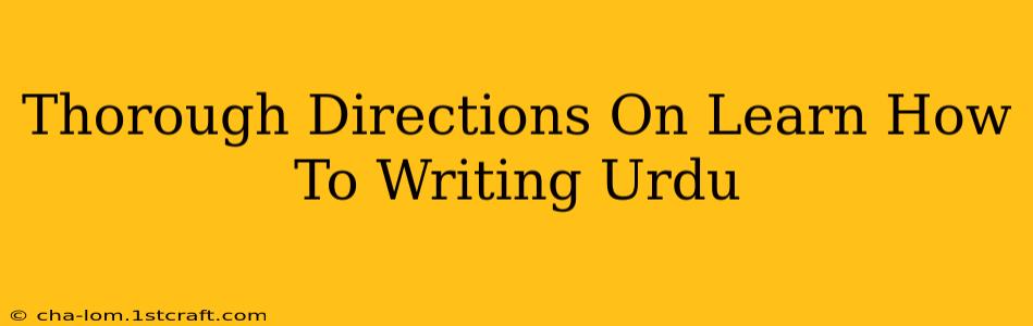 Thorough Directions On Learn How To Writing Urdu