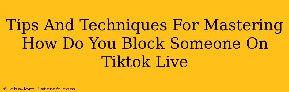 Tips And Techniques For Mastering How Do You Block Someone On Tiktok Live