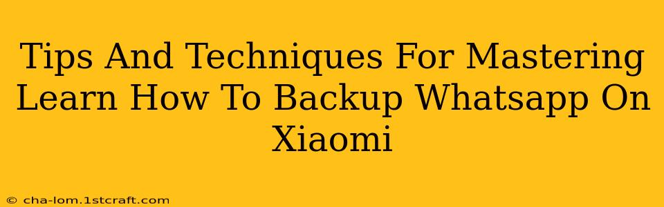 Tips And Techniques For Mastering Learn How To Backup Whatsapp On Xiaomi