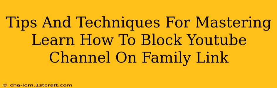 Tips And Techniques For Mastering Learn How To Block Youtube Channel On Family Link