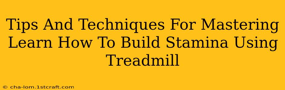 Tips And Techniques For Mastering Learn How To Build Stamina Using Treadmill