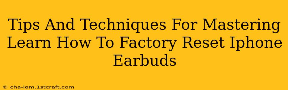 Tips And Techniques For Mastering Learn How To Factory Reset Iphone Earbuds