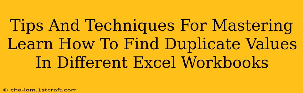 Tips And Techniques For Mastering Learn How To Find Duplicate Values In Different Excel Workbooks