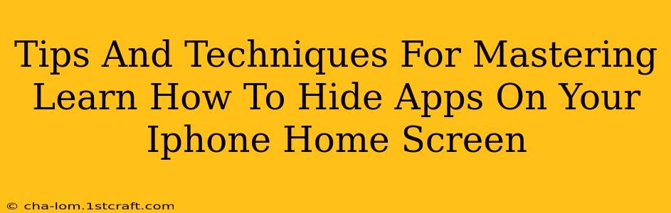 Tips And Techniques For Mastering Learn How To Hide Apps On Your Iphone Home Screen