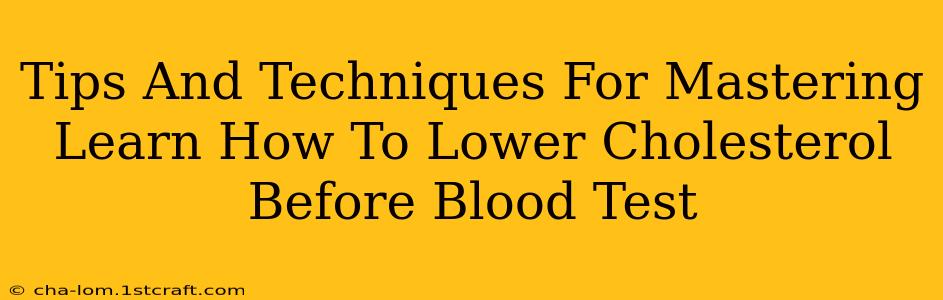 Tips And Techniques For Mastering Learn How To Lower Cholesterol Before Blood Test